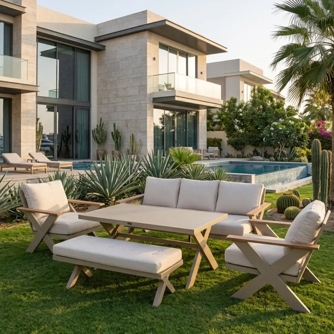 Outdoor Aluminum Comfort Collection: 3+1+1+ Bench