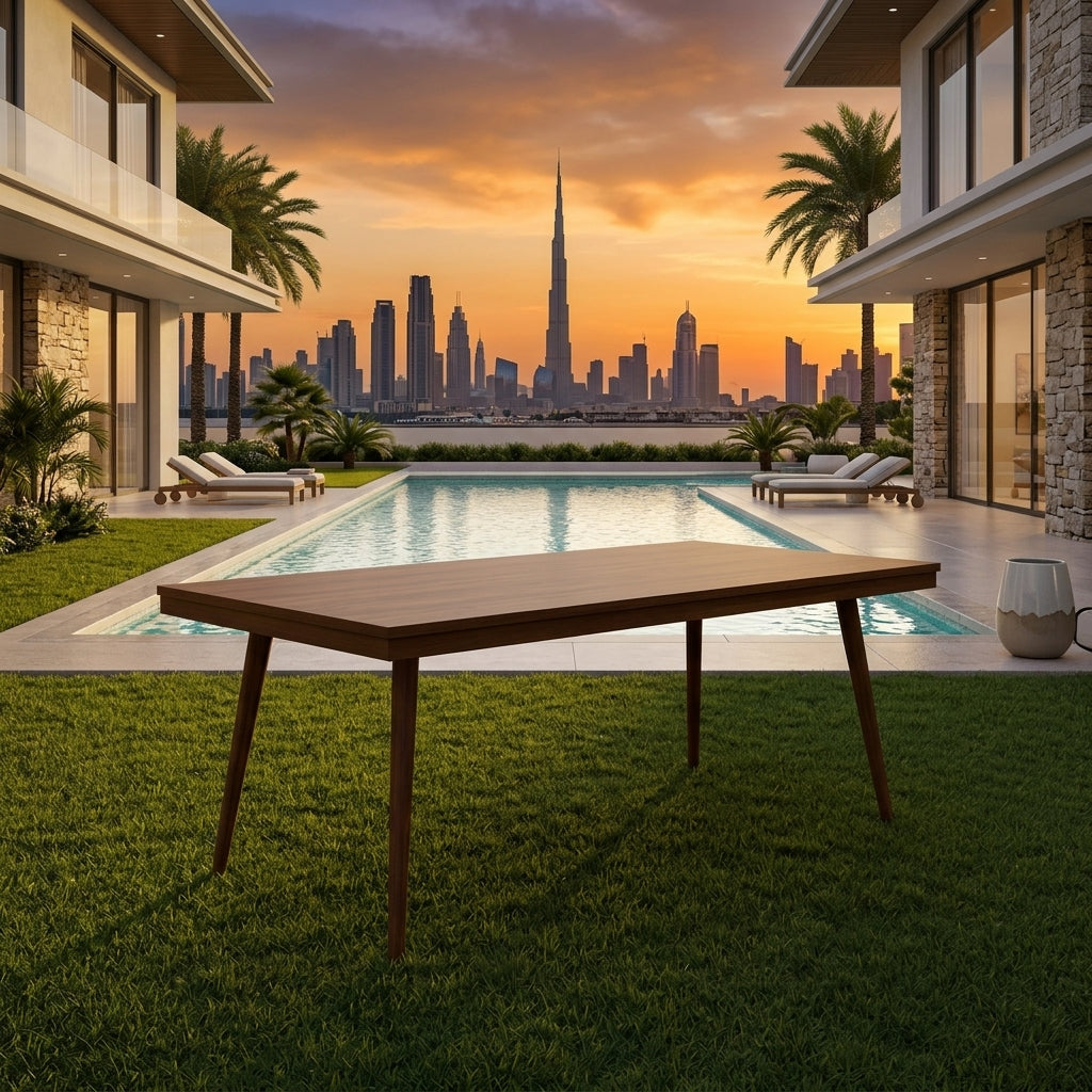 RAL Modern Outdoor Aluminum Table with WPC Top
