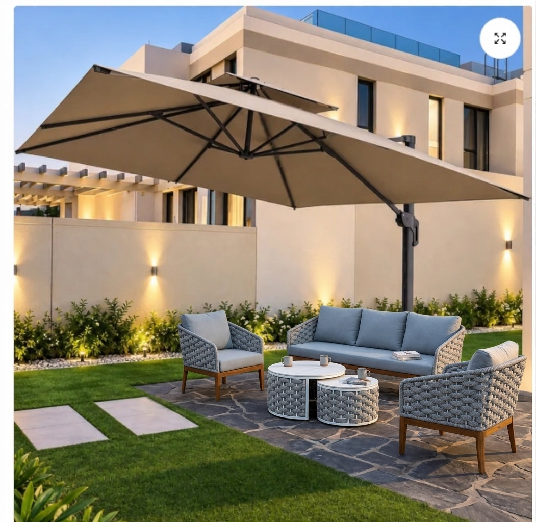 RAL 3m x 3m Square Cantilever Umbrella with Wheeled Base