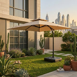 RAL 3x3M Cantilever Outdoor Umbrella with 130L Water Base – Premium Aluminum Garden Parasol