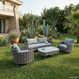 RAL Luxury 4-Seater Outdoor Aluminum Sofa Set with Coffee Table
