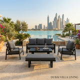 RAL Modern 5-Piece Aluminum Outdoor Sofa Set – Weather-Resistant &amp; Waterproof Cushions