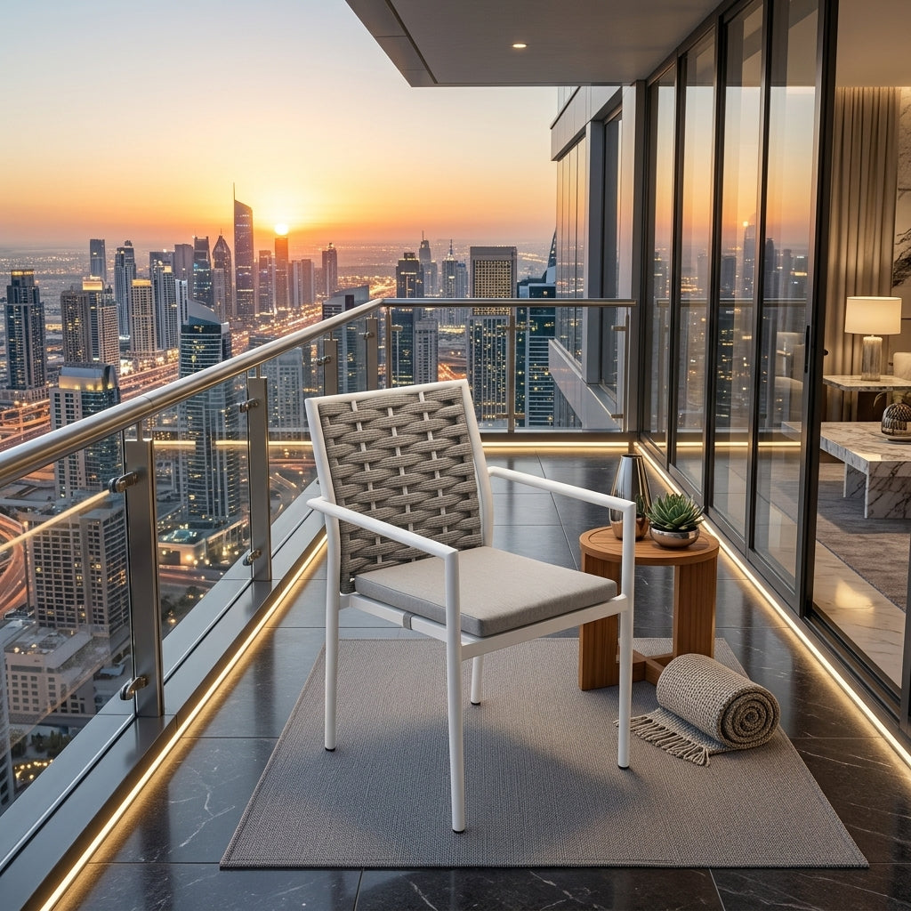 RAL Modern Rope-Weave Aluminum Dining Chair