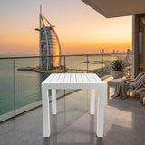 RAL Modern White Aluminum Outdoor Side Table – 42 x42cm