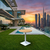 RAL NordicLine Aluminum Café Table with Wood-Effect Top