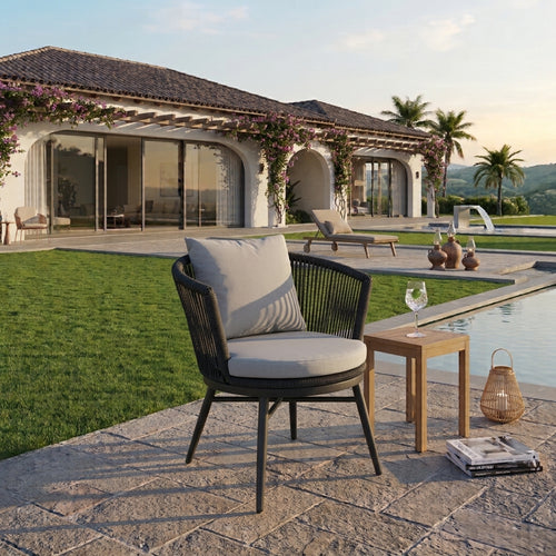 RAL Outdoor Rope-Weave Lounge Chair – Modern, Comfortable, and Weather-Resistant