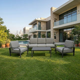 RAL Premium Outdoor Seating Set | Modern aluminum Frame Sofa & Armchairs